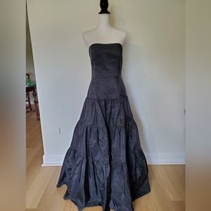 Vintage Jessica Mcclintock Strapless Black Floor Length Dress